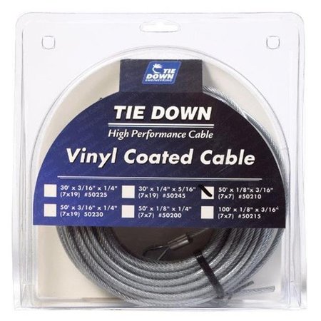 TIE DOWN ENGINEERING Tie Down Eng 50210 Pre- Cut Vinyl Coated Cable  50 ft. 5391693